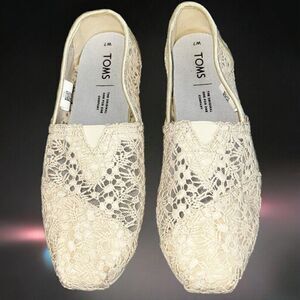 Toms womens cream Moroccan crochet Espadrilles flats